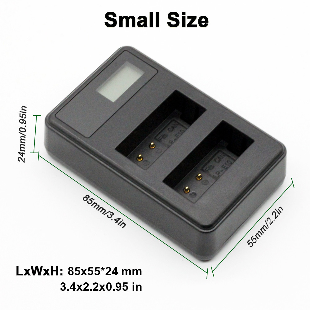 LP-E10 Dual Slot Camera Charger Suitable for Canon EOS Rebel T3/T5/T7/1100D/1200D/1300D, Kiss x50x70