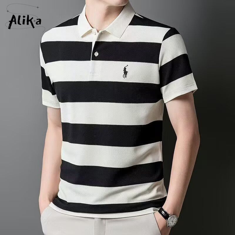 เสื้อโปโลแขนสั้นผู้ชาย สไตล์แฟชั่นใหม่ สำหรับฤดูร้อน และการแต่งตัวในโอกาสต่างๆ