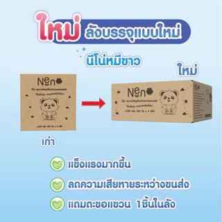 ส่งฟรี กระดาษทิชชู่นีโน่ Neno แบบยาว จำนวน 4 หิ้ว หนา 4 ชั้น 1280 แผ่น มีสองแพคเกจหมีขาว/หมีน้ำตาล