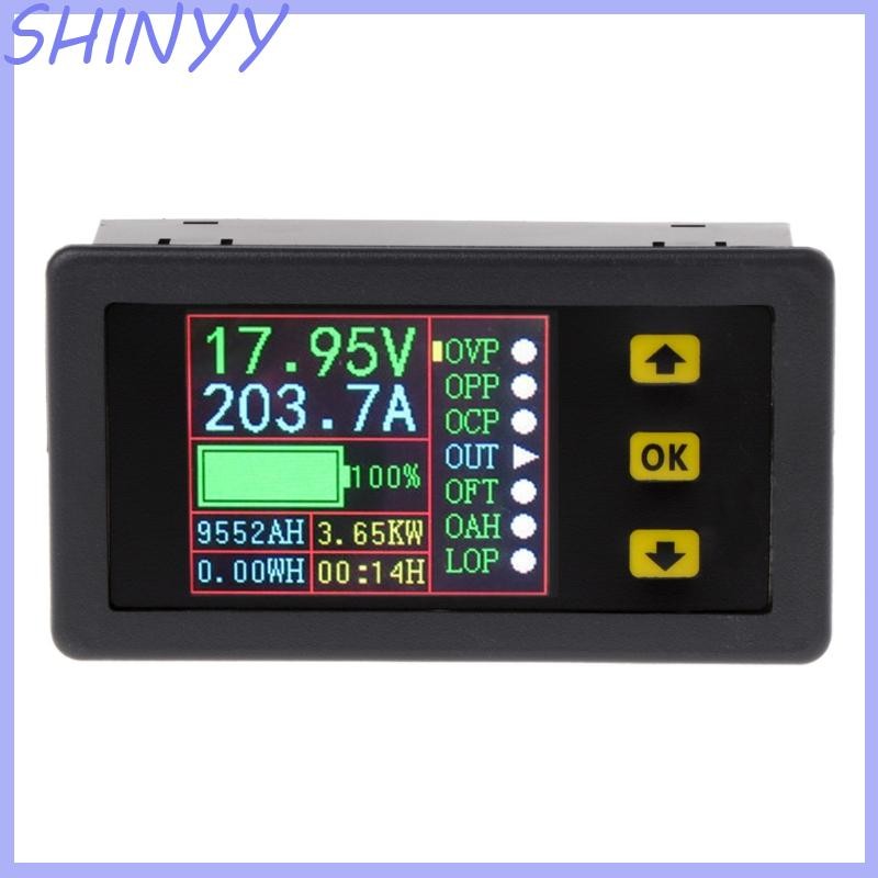 SHI Compact Charge-Discharge Monitor 0-90V 20A แอมป์มิเตอร์โวลต์มิเตอร์ความจุ Ampage-Hour Watt-Hour 