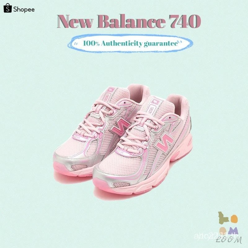 Pre-Order (รับประกันของแท้) Atmos Pink x NB 740 Pink Vacation Shoes (U740AP2) NB740 รองเท้าผ้าใบ