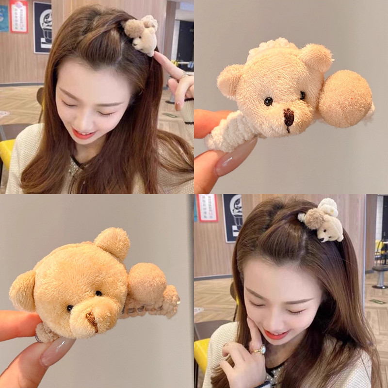 ตุ๊กตาลูกขนหมีสำหรับฤดูใบไม้ร่วงและฤดูหนาว กิ๊บผมสไตล์เกาหลี