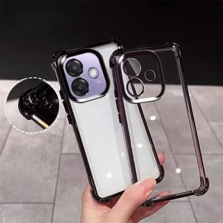 01เคสใส กันกระแทก สำหรับ สำหรับOppo A6X A6 Pro A5X A5Pro A5i A3 A3X A60 A18 A38 A9 2020/A5 2020 ขอบสี Case TPU กันเลนส์กล้อง