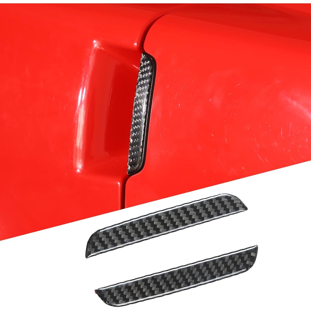 PIUGILH รถด้านนอกประตู Handle Scratch Protector, คาร์บอนไฟเบอร์ประตูชามป้องกันฟิล์ม Anti-Scratch สติ