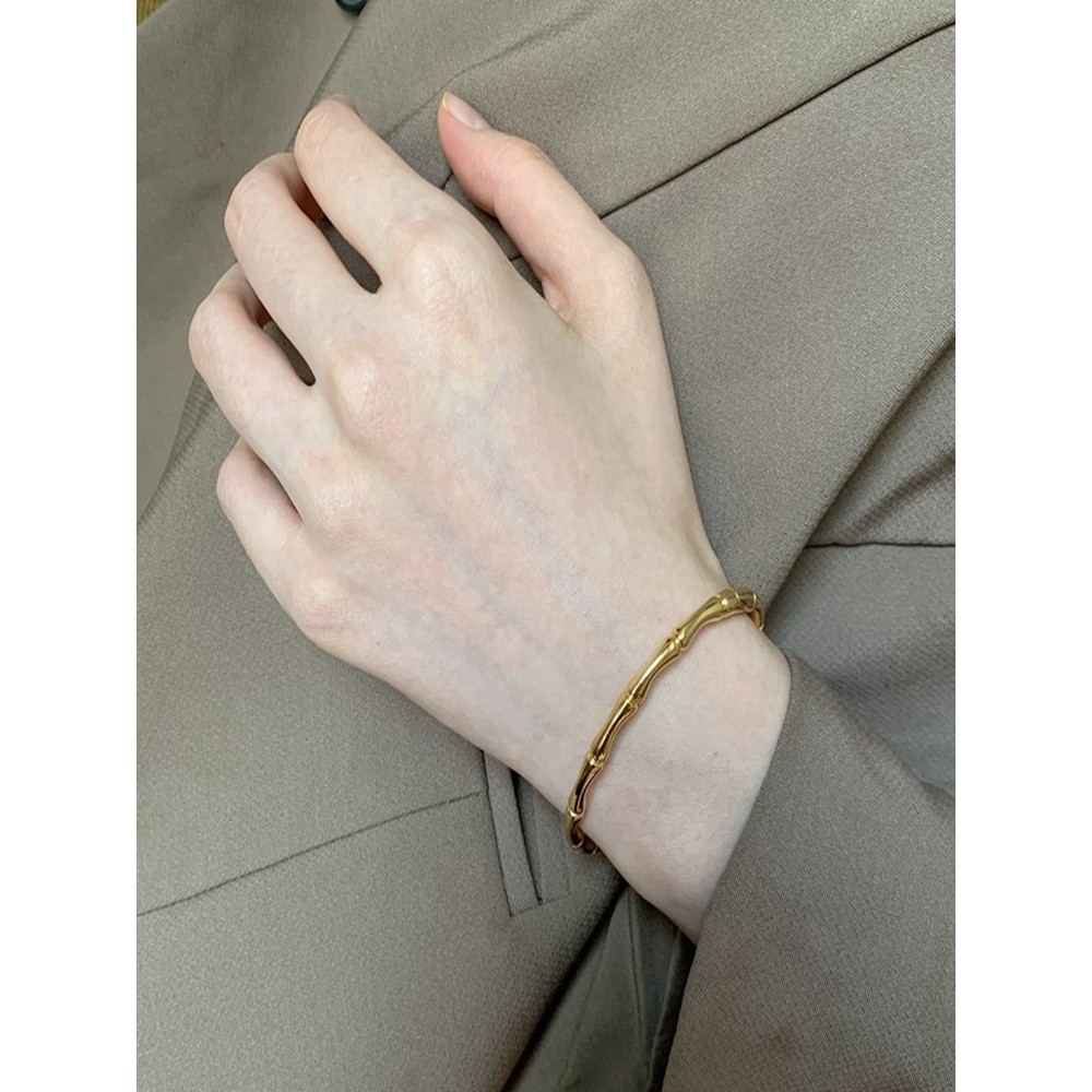 กำไล coquette bracelet Niche Titanium Steel Cool Style Open Bracelet Female Bamboo