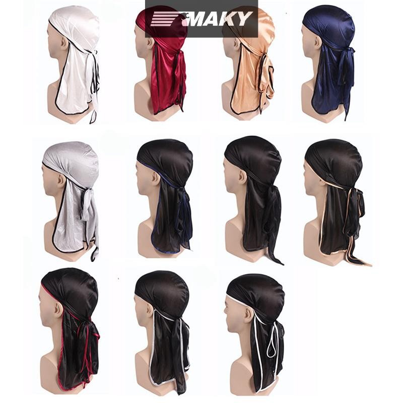 LLPH Unisex ผู้ชายผู้หญิง Durag Headwear ผ้าไหมโจรสลัดห่อหมวก LLP