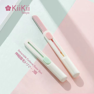 KiiKii ที่กันคิ้ว กันคิ้ว มีดกันคิ้ว 2 ชิ้น แบบยืดหดได้ พกพาสะดวก ใช้งานง่าย เหมาะกับทุกสภาพผิว