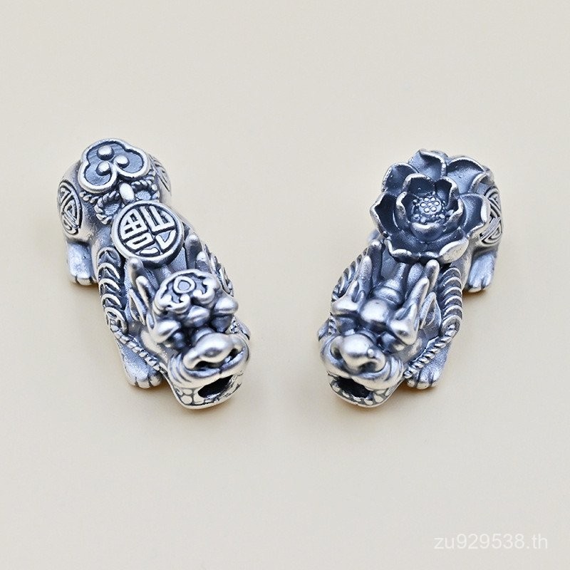 อุปกรณ์การทำด้วยตนเองและลูกปัดเงินแท้ 999 ชนิด Spacer ขนาดใหญ่ พิกเซีย สามมิติ VA2B