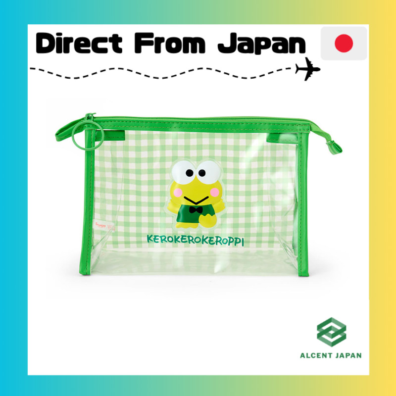 Sanrio (SANRIO) Clear Pouch Kerokerokeroppi Transparent PVC & Steel Zipper Closure Recommended Age 3
