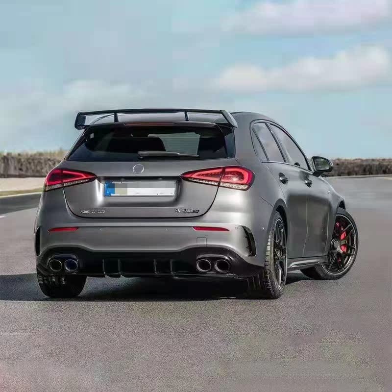 เหมาะสําหรับสไตล์ใหม่ 19 + Mercedes-Benz A-Class W177 ถึง A45S AMG ล้อมรอบด้วยกันชนหน้าด้านหลังหางริ