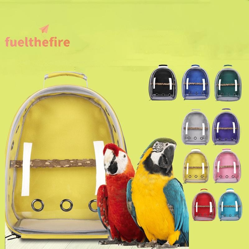[Feel] Bird Cage Panoramic Pet Backpack Breathable Out Pet Bird Bag Go Out Portable Transparent Back