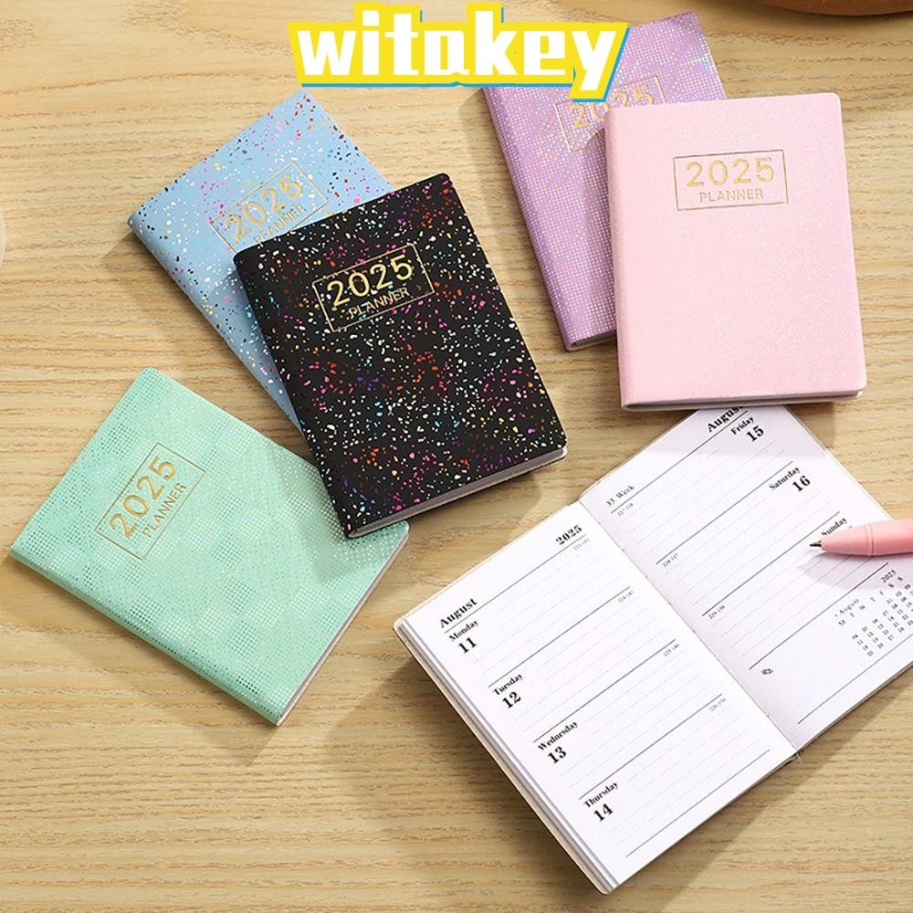 WITAKEY 2025 Agenda Book, A7 Laser 2025 Planner Notebook, Mini Mini To Do List with Calendar Daily W