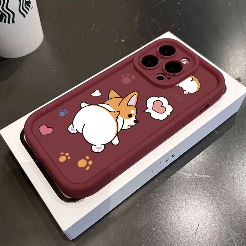 น่ารักการ์ตูน corgi dog Case fori Huawei P200 SMART ENJOY 9 20 SEY7 Pro Nova 5t 6se 7i Y7 2019 Prime