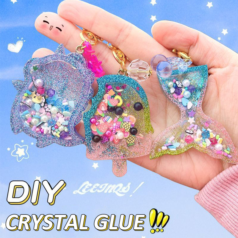 Kids DIY Crystal Glue Key chain สวยงาม Art Craft ชุดอายุ 6 ปีขึ้นไป ของขวัญวันเกิดเด็กผู้หญิง