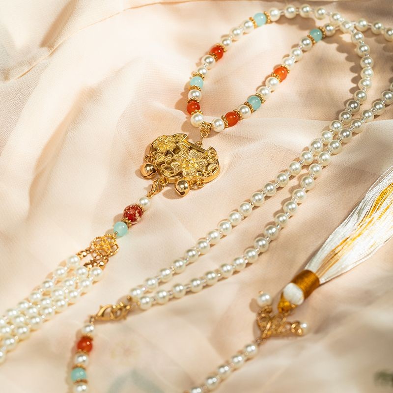 Classy/ ใหม่สไตล์จีน Corridor กระโปรงอุปกรณ์เสริมกลับ Cloud ยาว Yingluo สร้อยคอ Hanfu กระโปรงทางเดิน