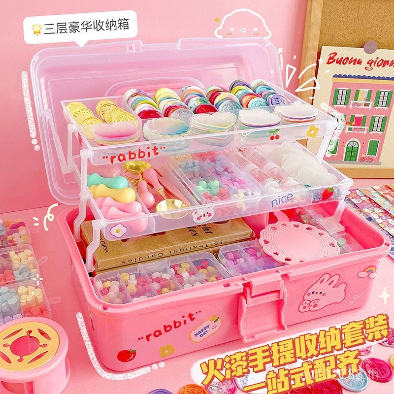 เครื่องมือซีลเทียนสาว Cuckoo Wax เม็ดซีลการ์ด Fire Lacquer Seal Full Set Storage Ang T ชุดสามเณรหัว 