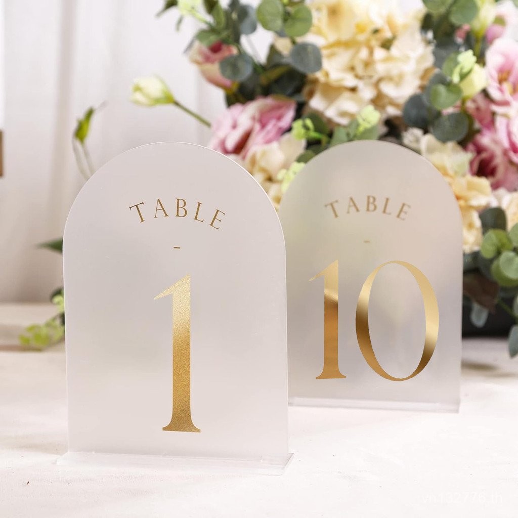 1-10ขายตรง มีน้ําค้างแข็ง โรงงานตารางการ์ดที่นั่งการ์ดแต่งงานอะคริลิร้านอาหารงานแต่งงานจัดเลี้ยงตารา