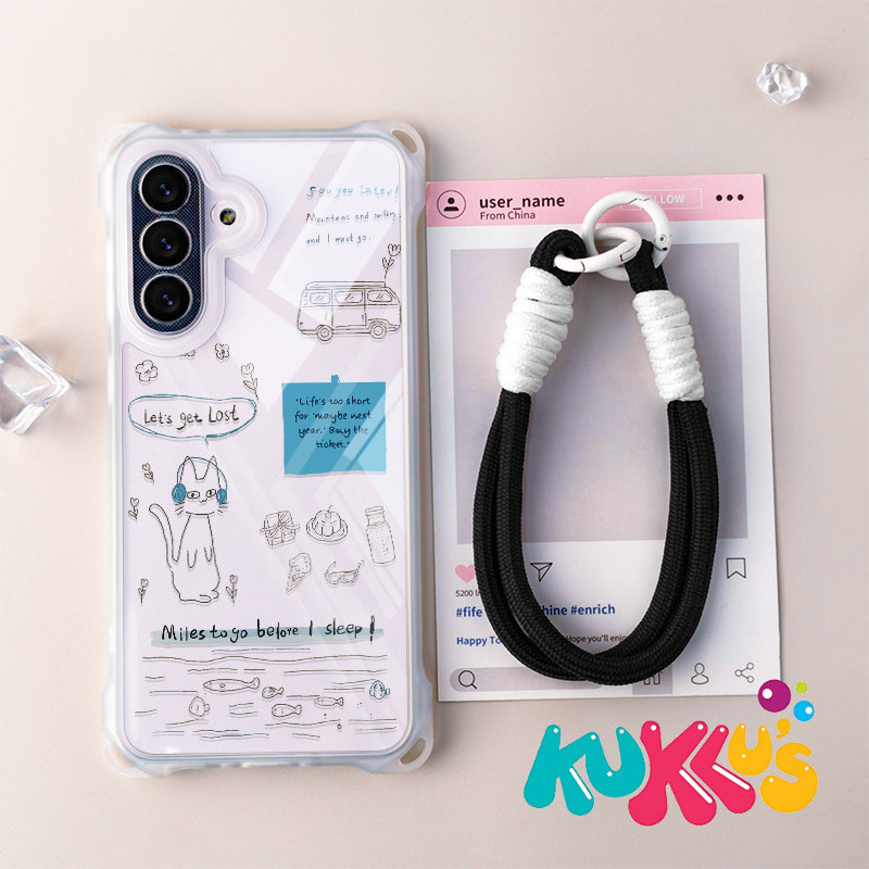 HP GANTUNGAN Cat Lineเคสโทรศัพท์ + ไม้แขวนเสื้อสําหรับRealme C75 C71 C75X C51 หมายเหตุ 50 C53 C51S S