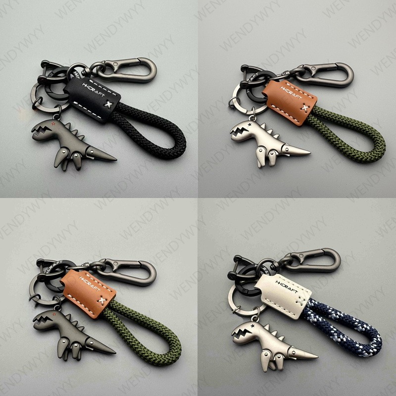 Motocycle Key Holder พวงกุญแจหนังพวงกุญแจรถอุปกรณ์เสริมรูปไดโนเสาร์สําหรับของขวัญ