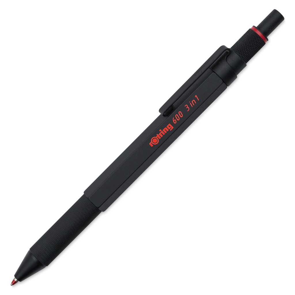 [ใหม่] Rotring 600 ปากกา Multi Pen 3in1 (2 สี + ดินสอกด 0.5 มม.) สีดำ จัดส่งฟรี