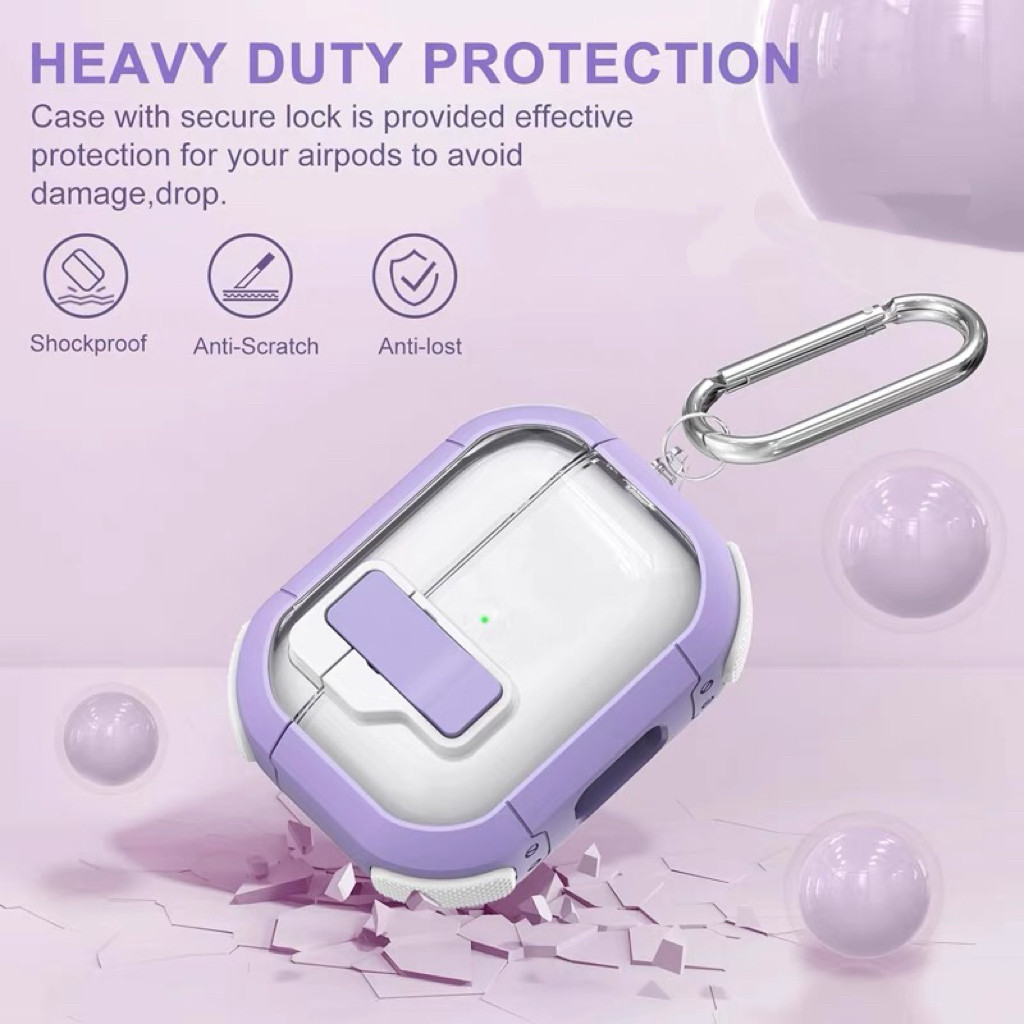 AirPods4 พร้อมส่ง เคสกันกระแทกสําหรับ AirPods 1 2 3 4 Pro 2 J206 Gen3 Gen4 เคยหูฟังปุุ่มกดอัตโนมัติ 