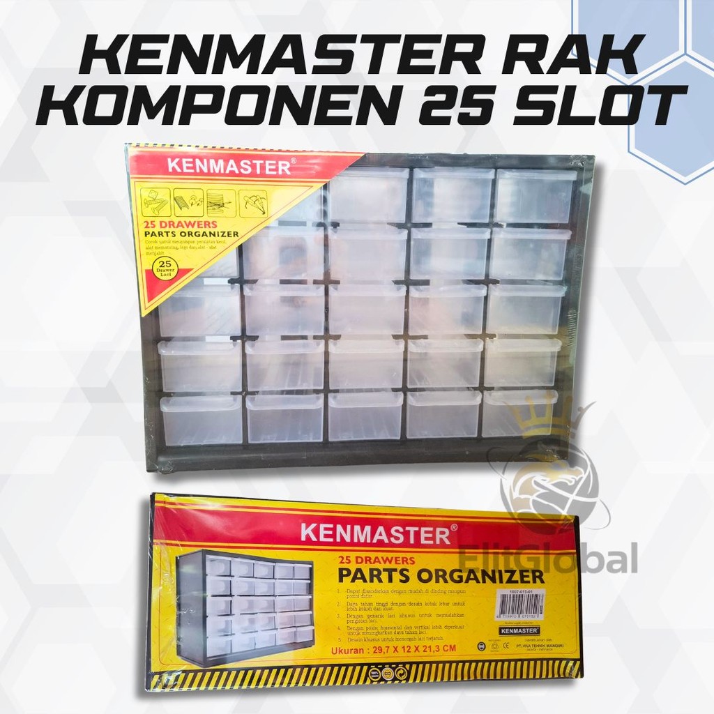ชั้นวางส่วนประกอบ Kenmaster 25-Slot | อุปกรณ์และอะไหล่อิเล็กทรอนิกส์
