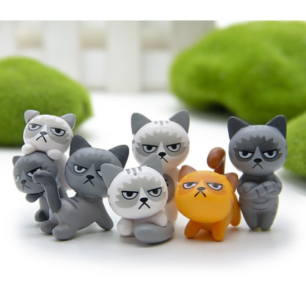 แมวหน้าบูด ตุ๊กตาจิ๋ว โมเดลจิ๋ว แต่งสวน ตุ๊กตาแต่งสวนจิ๋ว ตุ๊กตาจัดสวนถาด ราคา ถูกที่สุด ดีลบีเคเค แกลเลอรีภาพที่ 6