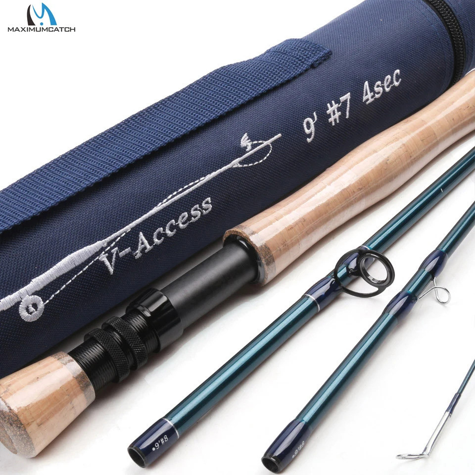 Maximumcatch V-access 3/4/6/7/8/9/10wt Fly Fishing Rod 8ft-9ft คาร์บอนไฟเบอร์ Fast Action Fly Rod
