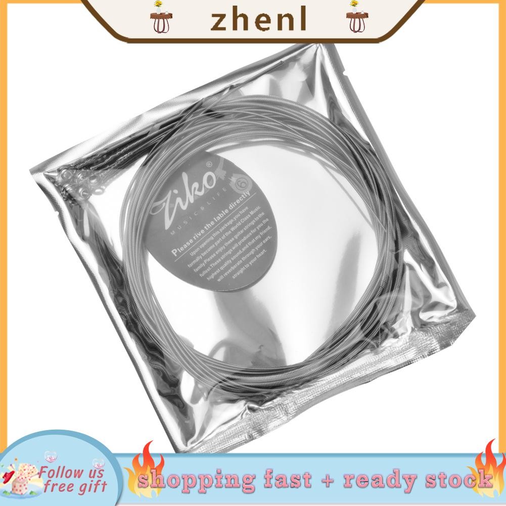 Zhenl Zhenl Bass Guitar Strings 5PCS hex โลหะผสมเหล็กทดแทนความตึงเครียดแสงสำหรับร็อคฟังค์ดนตรีเครื่อ