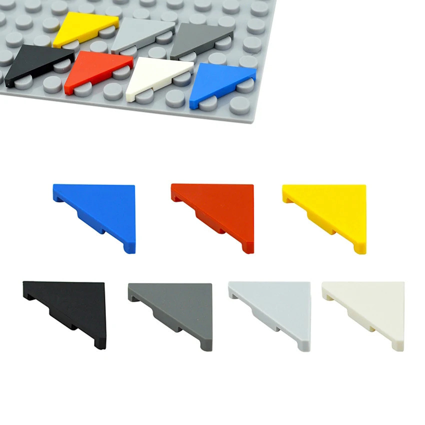 100 ชิ้น MOC Smooth Bricks 35787 กระเบื้องแบน 45° ตัด 2 x 2 แผ่นสามเหลี่ยมเข้ากันได้กับ Assmble Buil