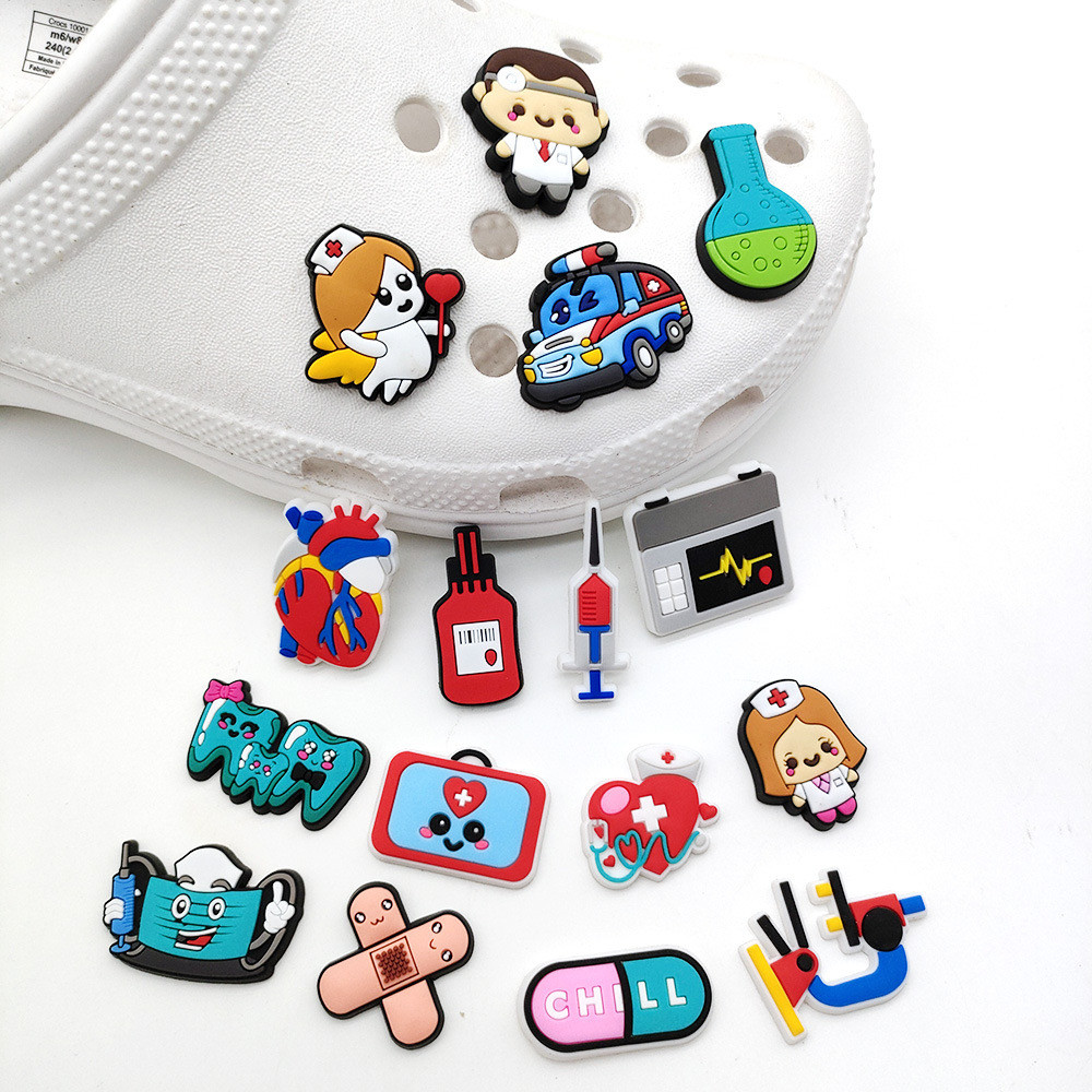 Baim Cross Sandal Pin Accessories with Doctor, Nurse, Hospital Character Motif