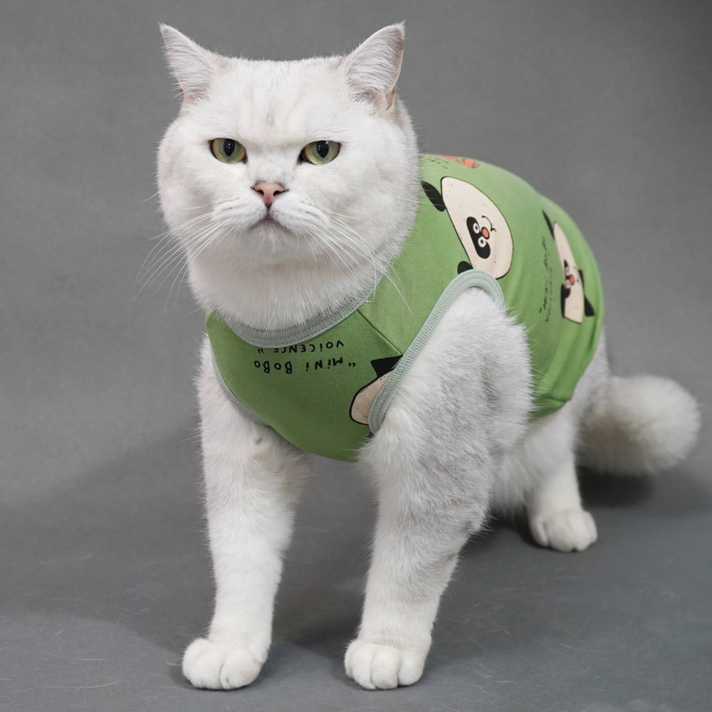 Pure Cotton Cat Clothes Anti-Lint Cute Kitten Hairless Cat German Clothes Cat Vest New d7Tq