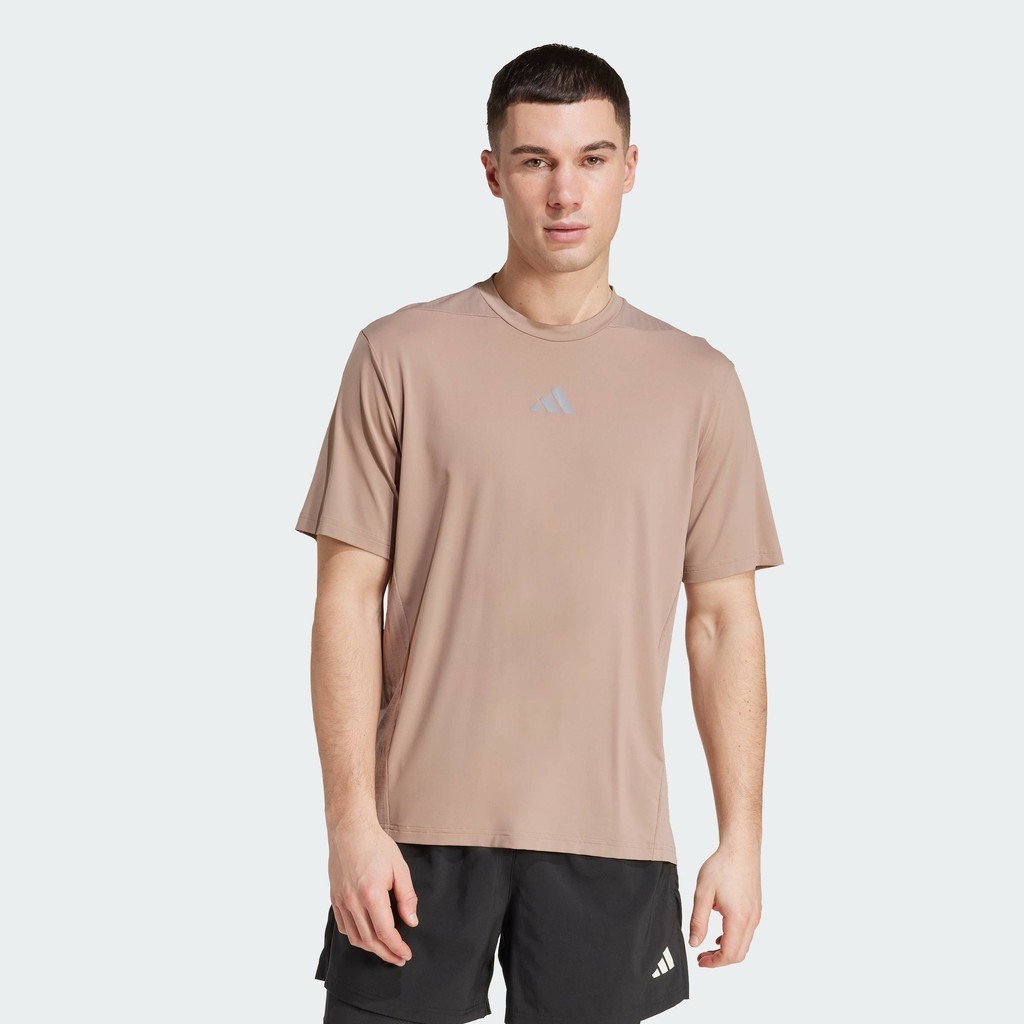 adidas Gym & Training เสื้อยืด Designed-for-Training Intensity ผู้ชาย สีน้ำตาล JW2557
