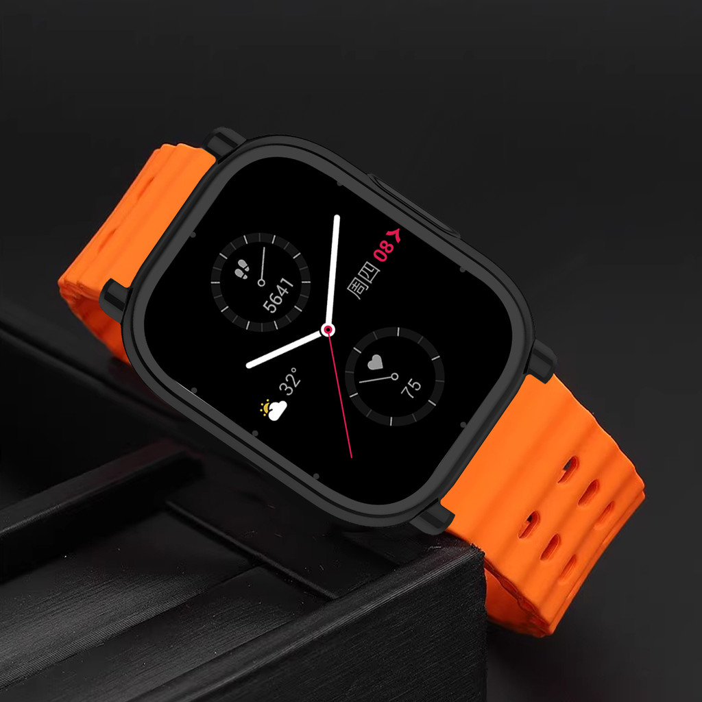 สายรัดทะเลทูโทน + เคสสําหรับนาฬิกา Redmi 5 Active/Lite Ocean Band ปลอกซิลิโคนสร้อยข้อมือกีฬากันชน - รูปที่ 3