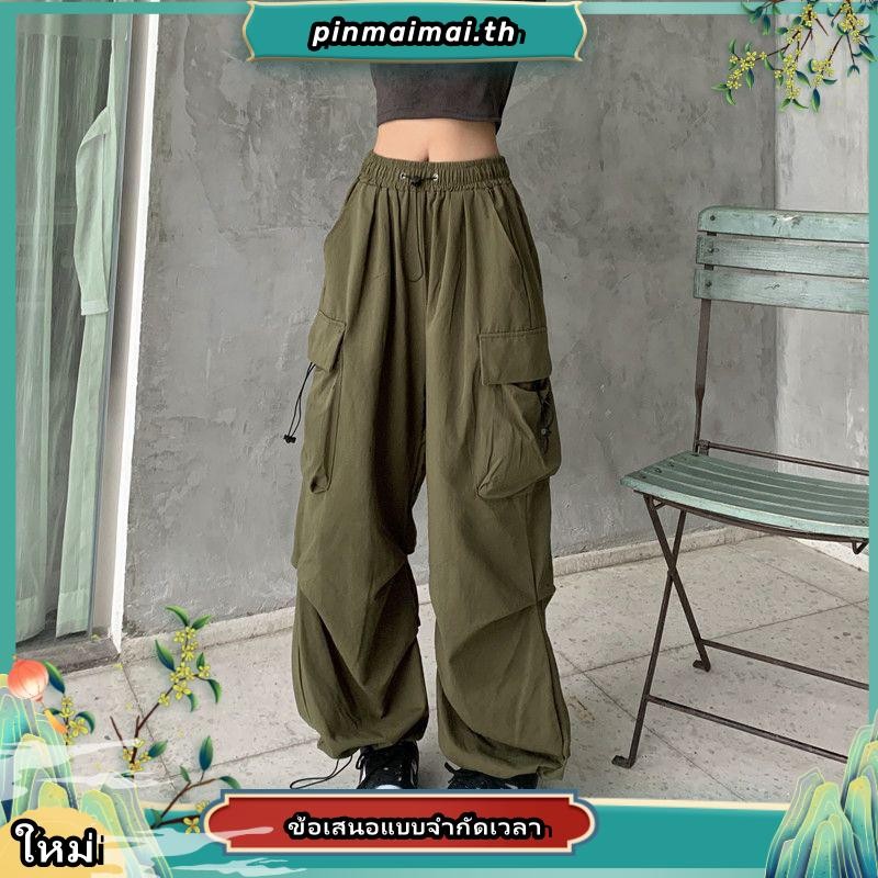 EMILIA SHOP  กางเกงขายาว กางเกงเอวสูง สบายสไตล์y2k 2023 ใหม่A20M015 0317