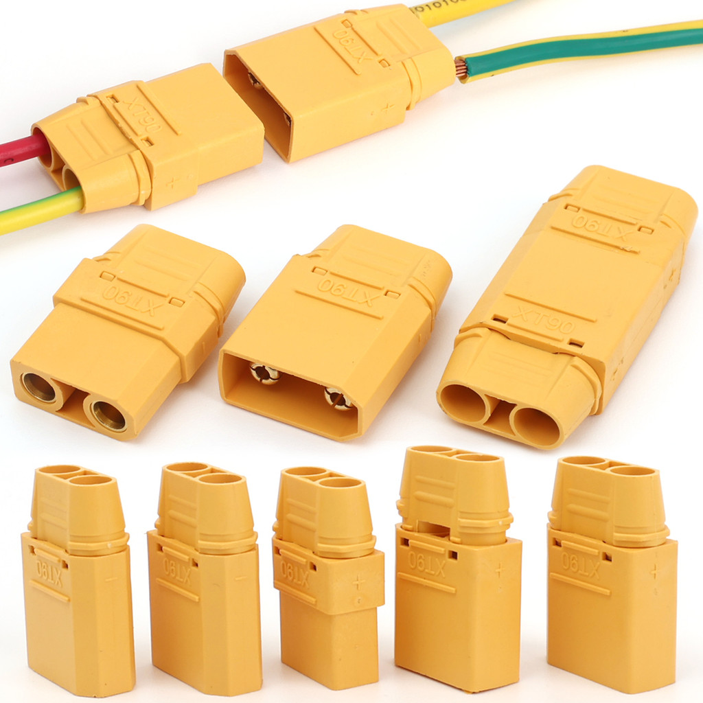 ฝาครอบป้องกันสายไฟวงจรทนอุณหภูมิสูง-ปลั๊กไฟสูงอะแดปเตอร์สองหัว- ต่อต้าน ริ้วรอย XT90 ขั้วต่อปลั๊กชาย