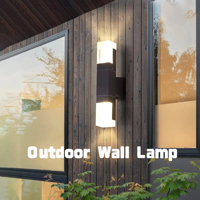 โคมไฟติดผนังกลางแจ้ง, IP65 กันน้ํา LED อลูมิเนียมโคมไฟติดผนังสองหัว, คอลัมน์ผนังภายนอกบันไดทางเดินโค