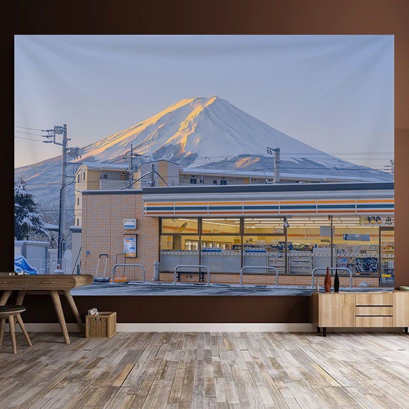 Mount Fuji ผ้าพื้นหลังห้องตกแต่งห้องนอนผ้าติดผนังเค้าโครงหอพัก Tapestry Live Tapestry LX4R