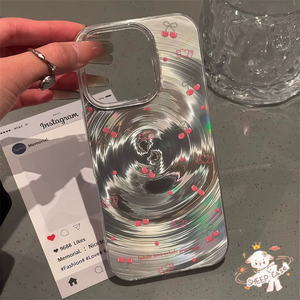 จัดส่งที่ไทย เคสโทรศัพท์ สวย เชอร์รี่ เคสลายหมุนแวววาว For IPhone16 15 14 13 11 6 7 8 plus Promax X XR XSMAX เคสแข็ง
