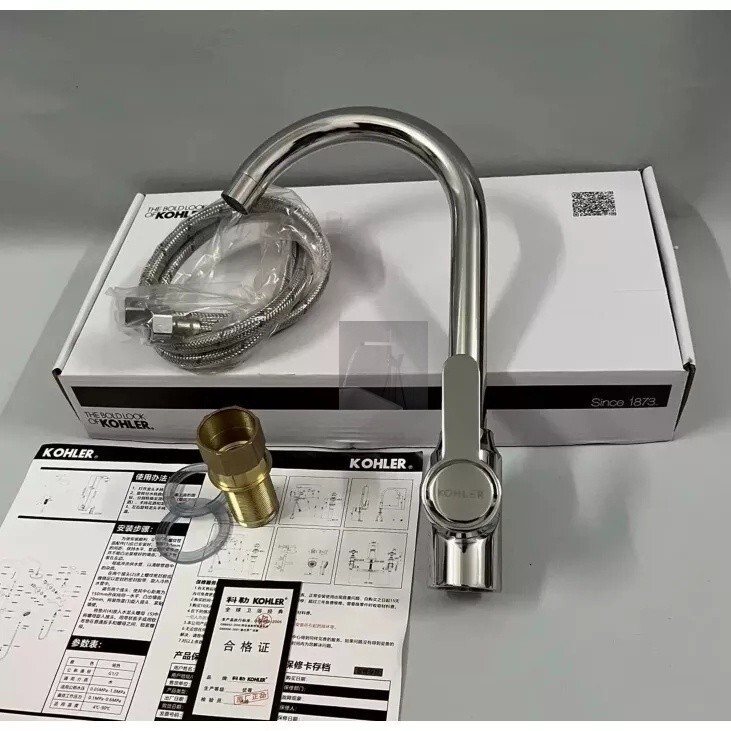 ไต้หวัน-KOHLER/KOHLER ยี่ห้อใหม่ 1 กก. Heavy Faucet อ่างล้างจานดึงผักอ่างล้างหน้าก๊อกน้ําอ่างล้างหน้