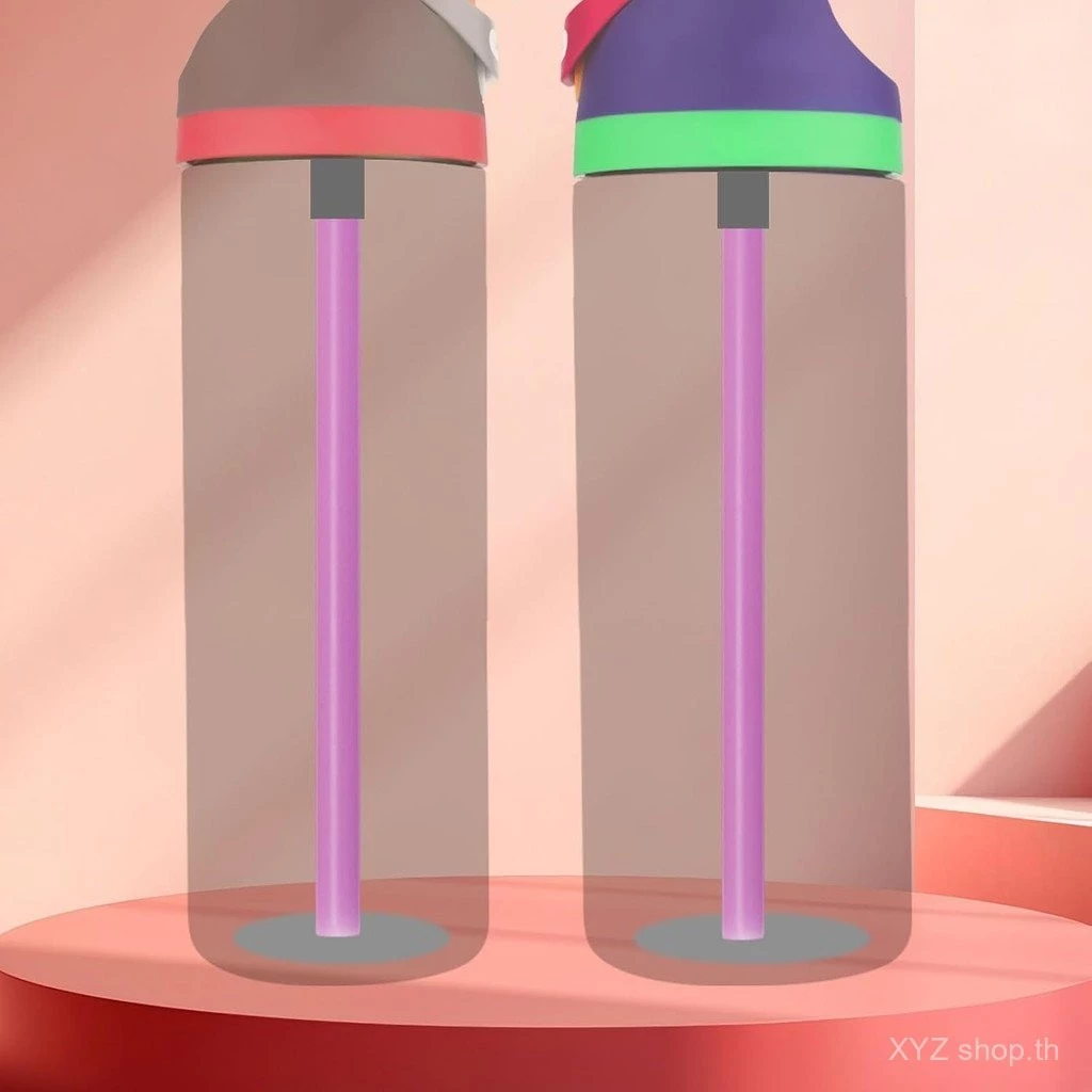 หลอดพลาสติกใช้ซ้ำได้พร้อมแปรงทำความสะอาดสำหรับขวดน้ำ 24/32oz thumbnail 4