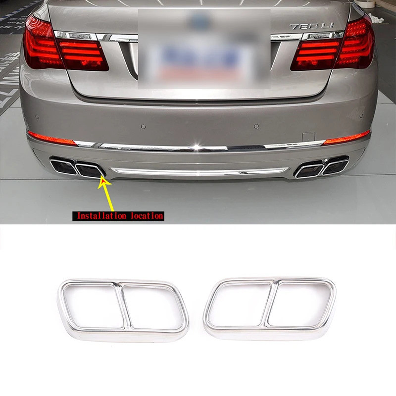 สําหรับ BMW 7 Series F01 F02 อุปกรณ์เสริมภายนอก Auto Tail คอท่อไอเสียตกแต่งสติกเกอร์และรูปลอก Trim จ