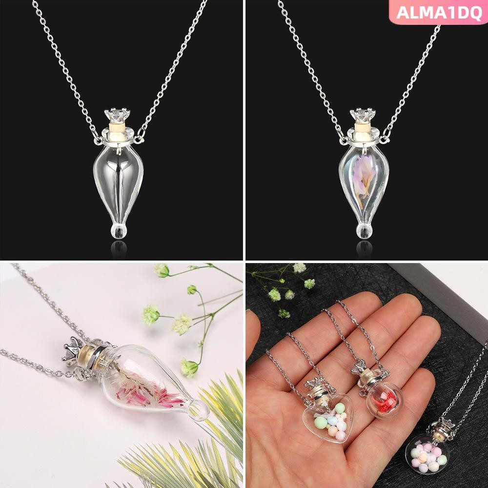 สร้อยคอลมิติกา ALMA1DQ แบบเคลือบ Vial มีจี้น้ำมันหอมระเหยและโซ่เหล็ก พร้อมใช้เป็นของขวัญหรือประดับแต