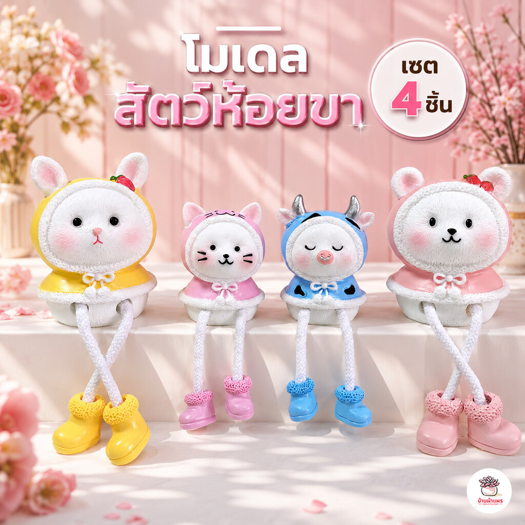 โมเดลสัตว์ห้อยขา ตุ๊กตาจิ๋ว โมเดลจิ๋ว แต่งสวน ตุ๊กตาแต่งสวนจิ๋ว ตุ๊กตาจัดสวนถาด