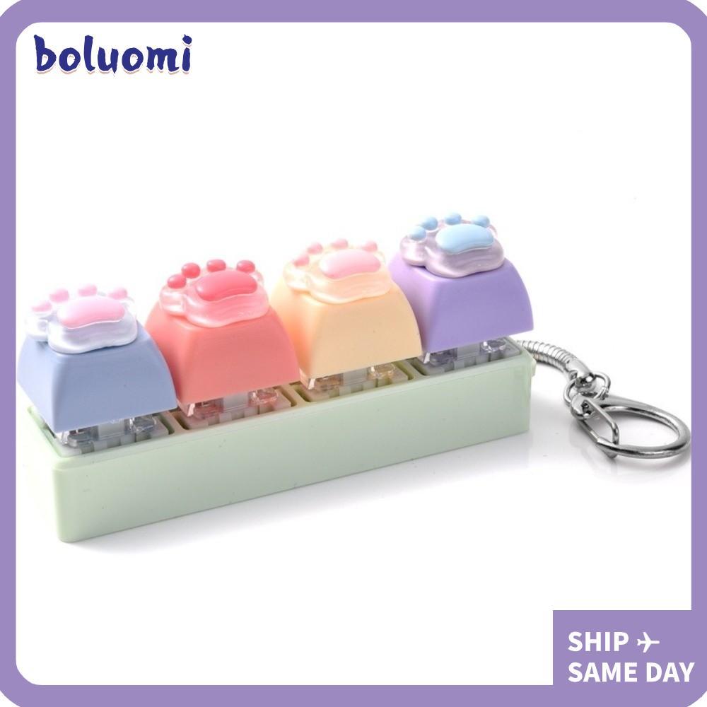 BOLUOMI Cats Keyboard ของเล่นกดคลายเครียด 4 คีย์ พวงกุญแจ ปุ่มคลิกผ่อนคลาย ของขวัญ