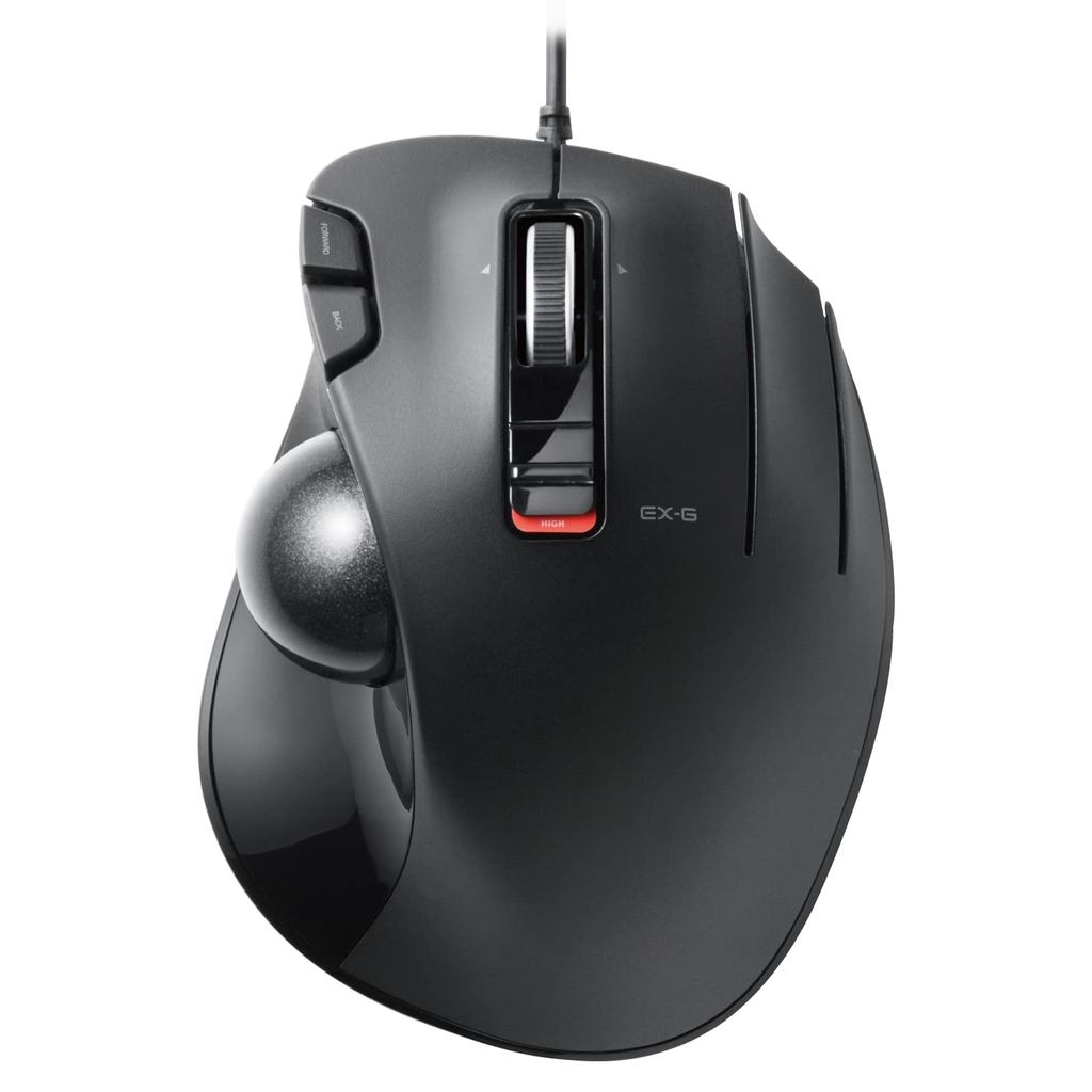 Elecom USB Wired Trackball Mouse 6 Buttons Tilt Wheel Black M-XT3URBK Japan Original