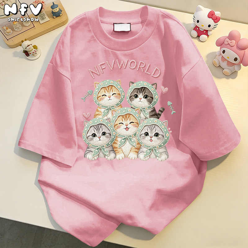 【จัดส่งตลอด 24 ชั่วโมง】NFV เสื้อยืดแขนสั้นคอกลม สไตล์เกาหลี เสื้อยืดแฟชั่นมาแรง อ่อนนุ่ม ระบายอากาศ ผ้าฝ้าย YG4919