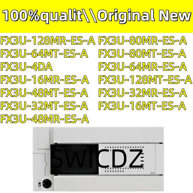 100% ใหม่ PLC FX3U-48MT-ES-A FX3U-64MR-ES-A FX3U-80MR-ES-A FX3U-80MT-ES-A FX3U-128MR-ES-ES-A FX3U-12