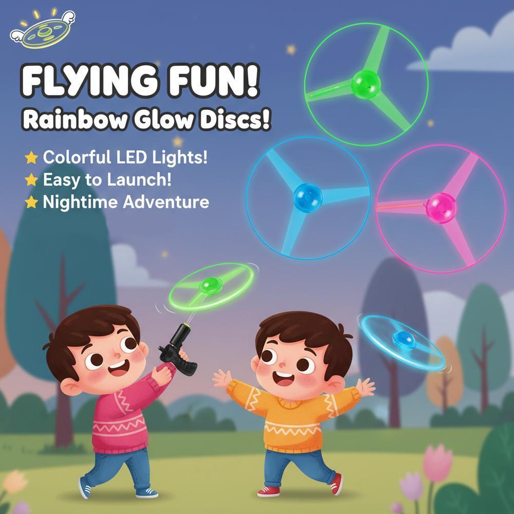 เรืองแสงที่มีสีสัน Flying Disc 12 Led ดึง String Ufo Flying ของเล่นจานรอง Fairy Flying Light U9y0