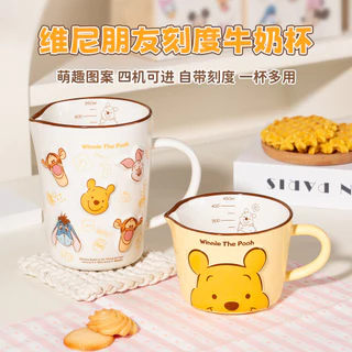 [DISNEY]ถ้วยตวงเซรามิกรูปมิกกี้เมาส์/วินนี่เดอะพูห์ สำหรับนม อาหารเช้า และการทำขนม [DK]